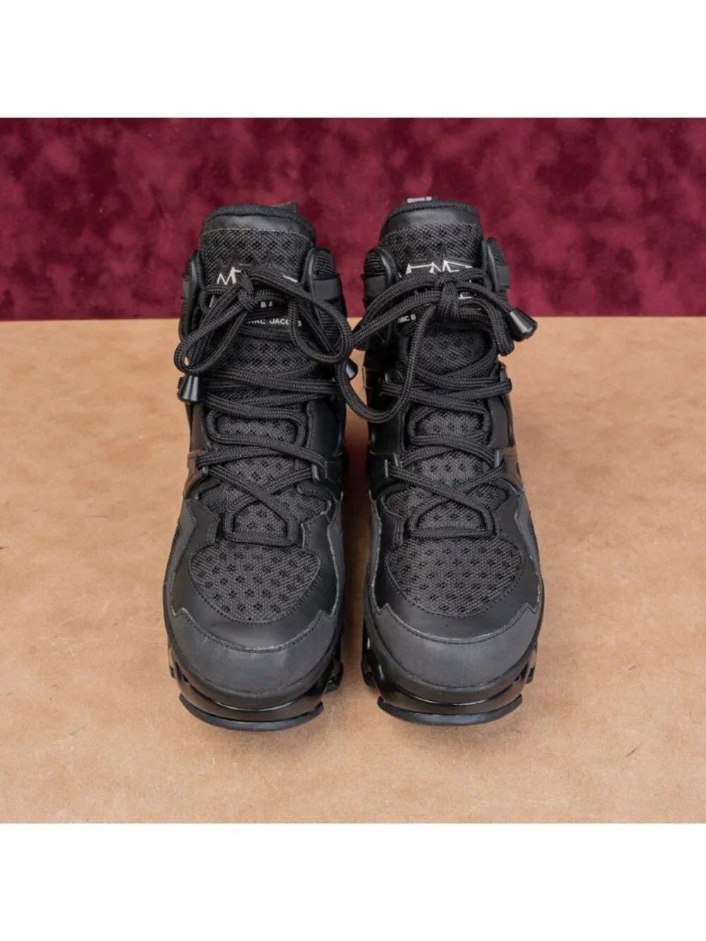 Marc Jacobs Women Ninja Wave Black High Top Lace-up Sneakers Shoes 8.5US EUR39